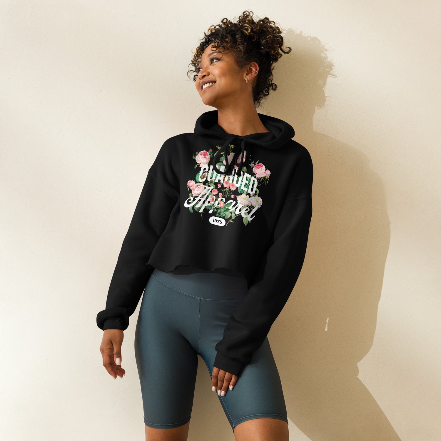 Crop Floral Hoodie