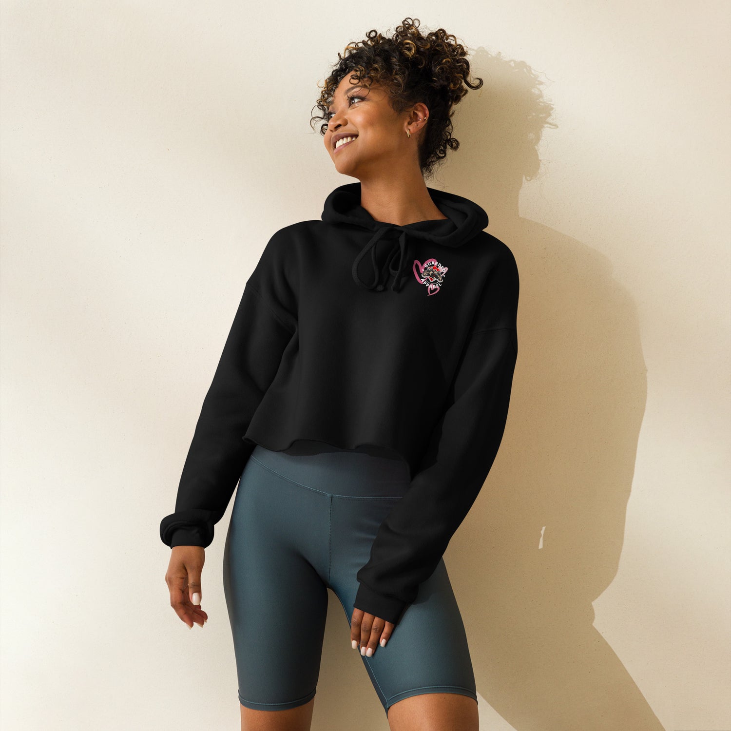 Crop Rear Print Floral Hoodie