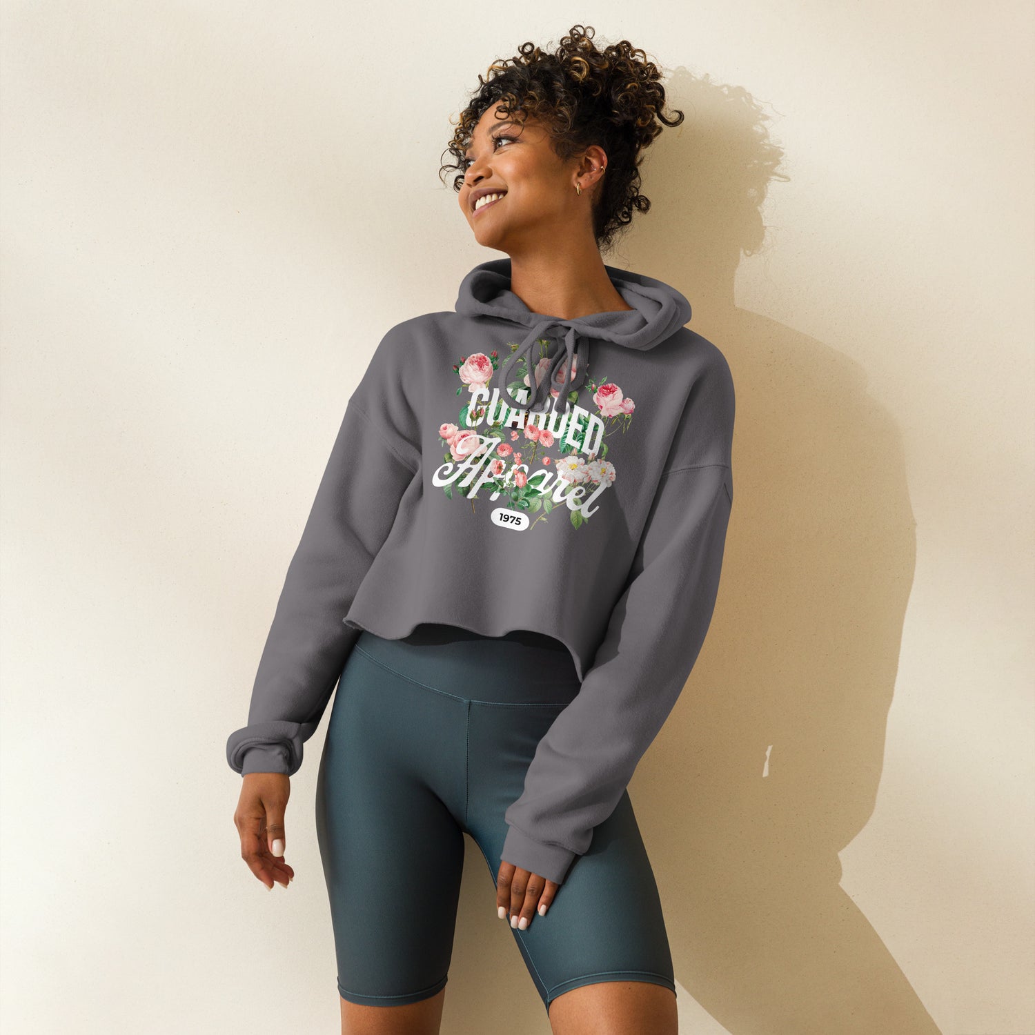 Crop Floral Hoodie